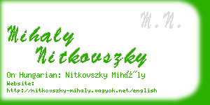 mihaly nitkovszky business card